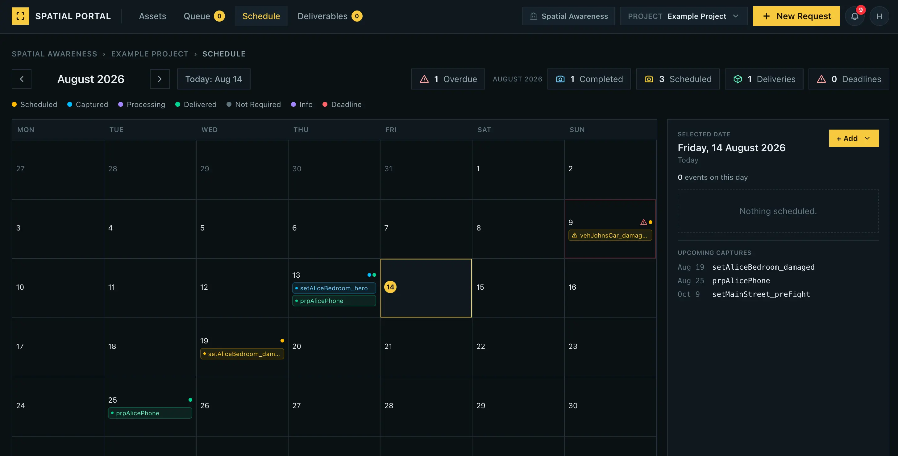 Spatial Portal — schedule view