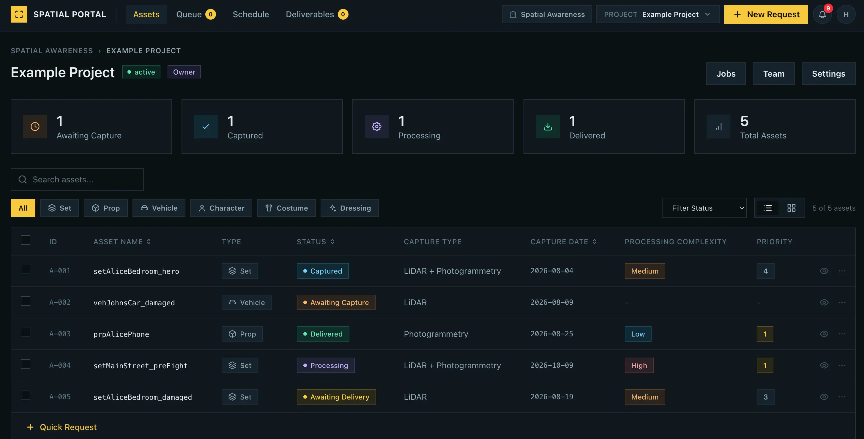 Spatial Portal — asset tracking dashboard